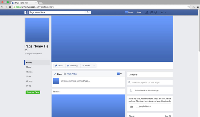 Steps in creating facebook page